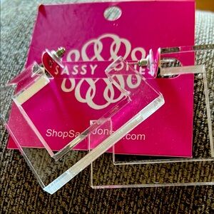 Sassy Jones Clear Geometric Earrings